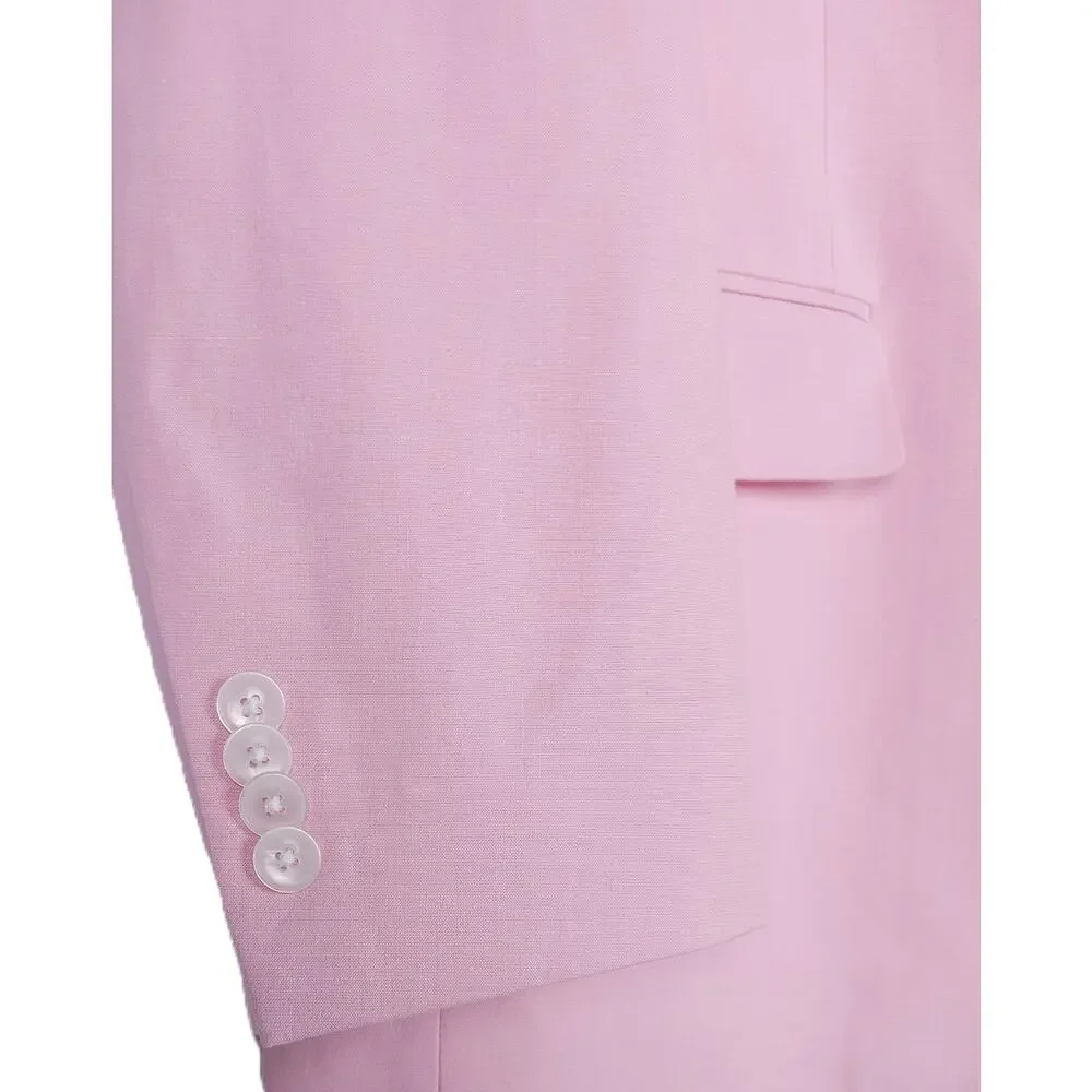 Tommy Hilfiger Mens Modern Fit 2 Piece Suit 44S 40x30 Light Pink Solid Chambray